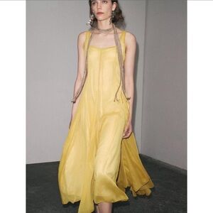 Zara Yellow Midi Dress
